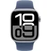 APPLE Watch Series 10 GPS 42mm Sudraba alumīnija korpuss ar Denim Sport Band - S/M