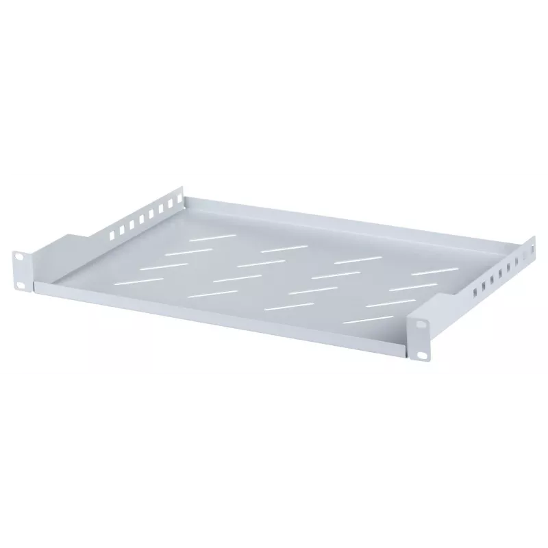 Rack shelf LANBERG AK-1004-S — 1U 19 inch pelēka, 483 mm width, 300 mm depth, 25 kg capacity