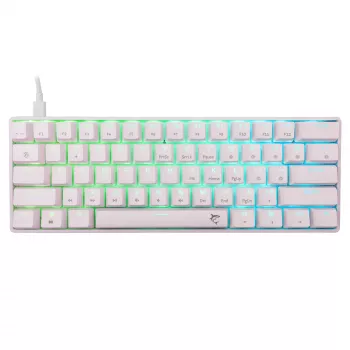 Vadu mehāniskā tastatūra White Shark Shinobi-2 (GK-004221) — zilie slēdži, balta, ASV izkārtojums