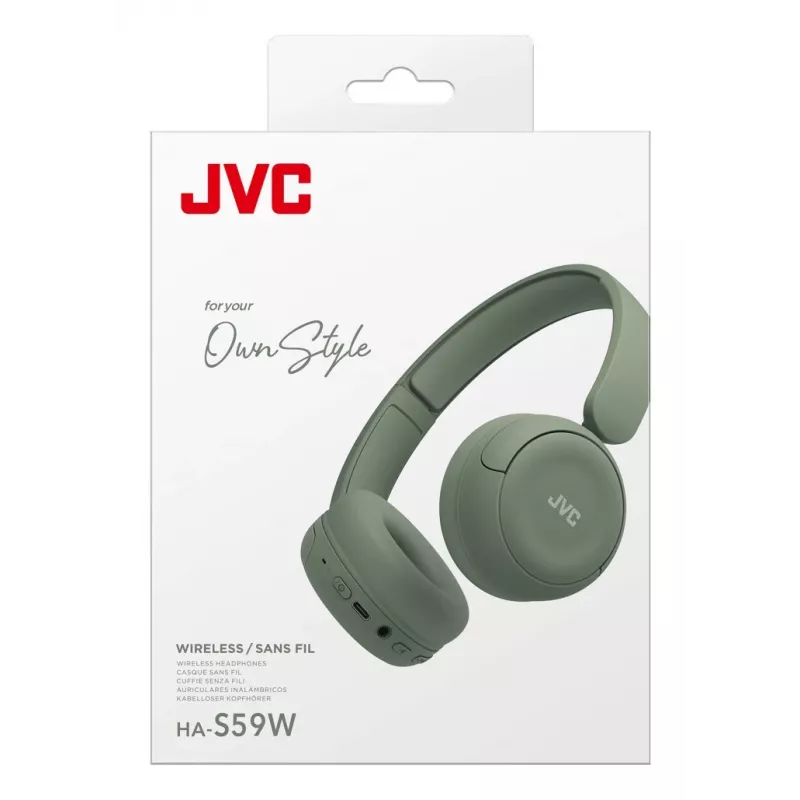 JVC HA-S59W Headset Wired & Wireless Head-band Music/Everyday USB Type-C Bluetooth zaļa
