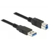 USB kabelis DeLOCK 85065 USB 3.2 Gen 1 0,5 m USB A USB B Melns