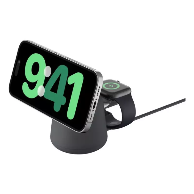 Bezvadu lādētājs Belkin WIZ027VFH36 2‑in‑1 magnētisks Qi2 15W iPhone un Apple Watch pulkstenim