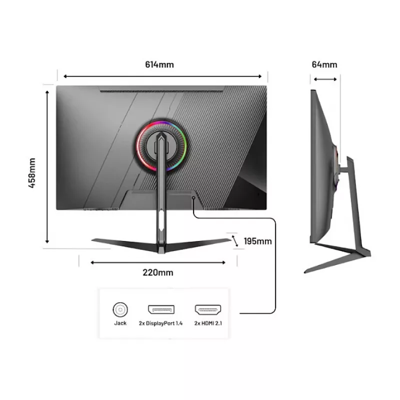 JAPANNEXT JN-I270UHD16FHD32 datora monitors 68,6 cm (27 collas) 3840 x 2160 pikseļi 4K Ultra HD LED melns