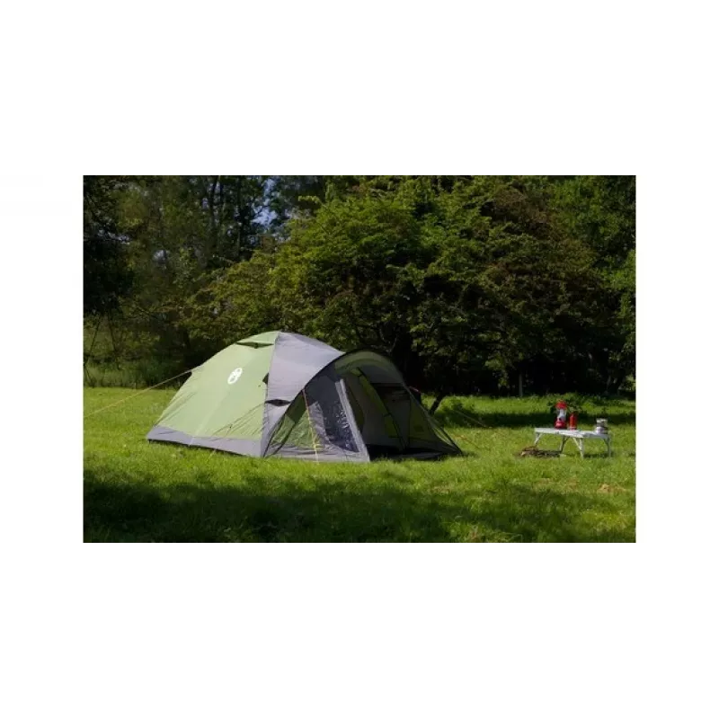 Kupolveida telts Coleman Darwin 3+ 3 personām pelēkā/haki krāsā ar cieto rāmi