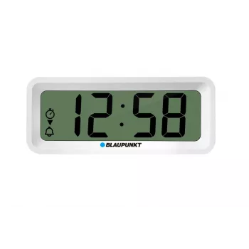 Modinātājpulkstenis BLAUPUNKT CL04WH daudzfunkciju pulkstenis, balts — termometrs, kalendārs, snaudas funkcija, 88×37×21 mm