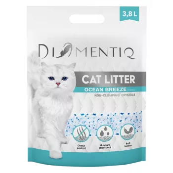 Kopējoša kaķu pakaišu slānis DIAMENTIQ Diamentiq Ocean Breeze 3.8 l — Silikona granulas, 1.5 kg, antibakteriāls, bez putekļiem