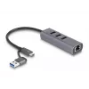 DeLOCK 64282 klēpjdatora dokstacija un portu replikators Vadu USB 3.2 Gen 1 (3.1 Gen 1) Type-C Pelēks (64282)