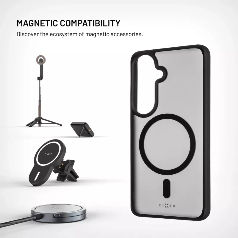Fixed MagMisty | Aizmugures vāciņš | Samsung | Galaxy S26 | Polikarbonāts/TPU | Melns