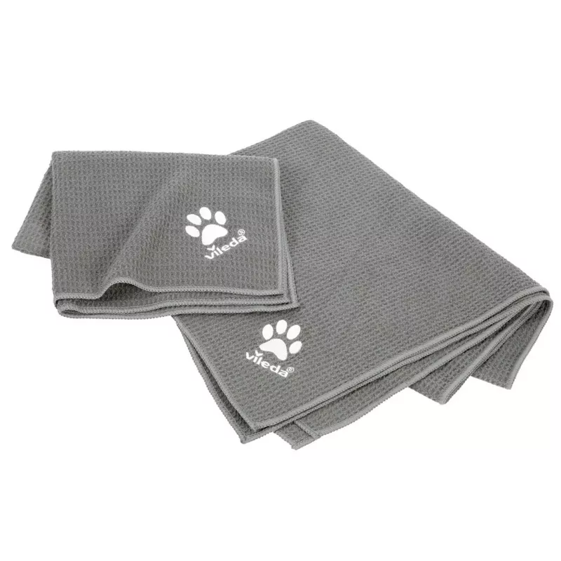 Towel VILEDA Pet Wipes 172650 450x700 mm, poliesters, mazgājams veļas mašīnā, pelēks