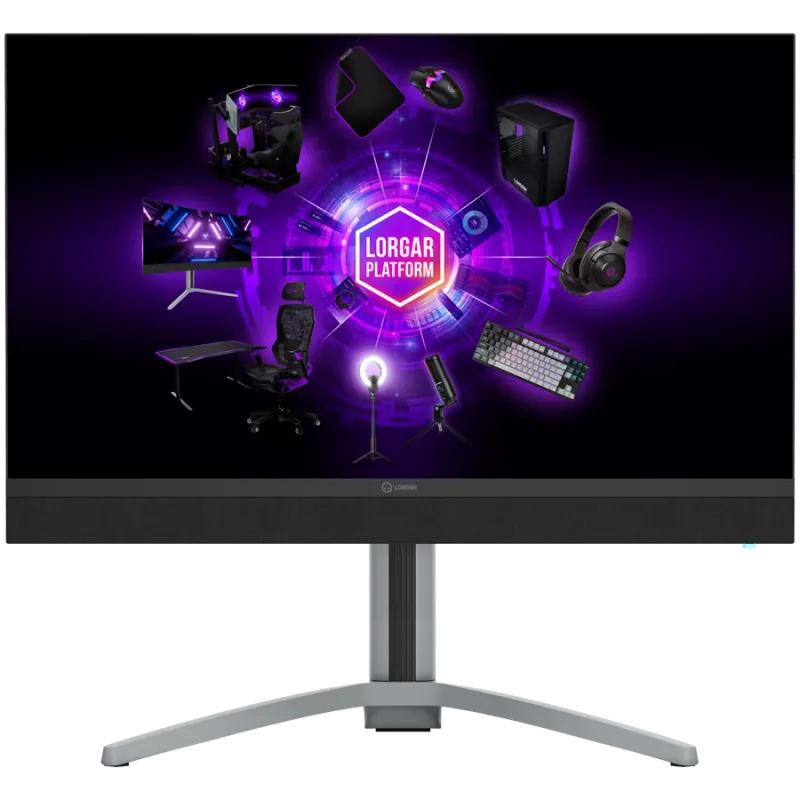 LORGAR 27MP1, UHD MiniLED spēļu monitors Pro, 27 inch (3840*2160) ātrs IPS plakanā ekrāna monitors, melns/piena pelēks