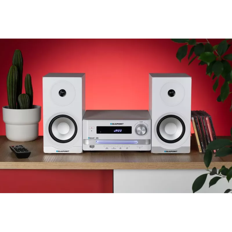 Mājas audio mikro sistēma BLAUPUNKT MS16BT 15 W, CD/USB/MP3, Bluetooth, FM RDS, balta