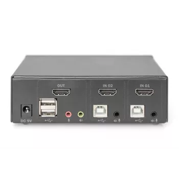 KVM slēdzis Digitus 2 pieslēgvietu viens displejs 4K HDMI