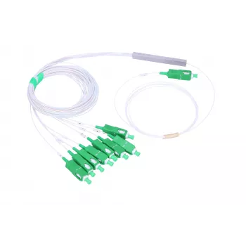 Kabeļu sadalītājs Extralink Splitter 1:8 PLC SC/APC 900um 1,5m Zaļš Balts