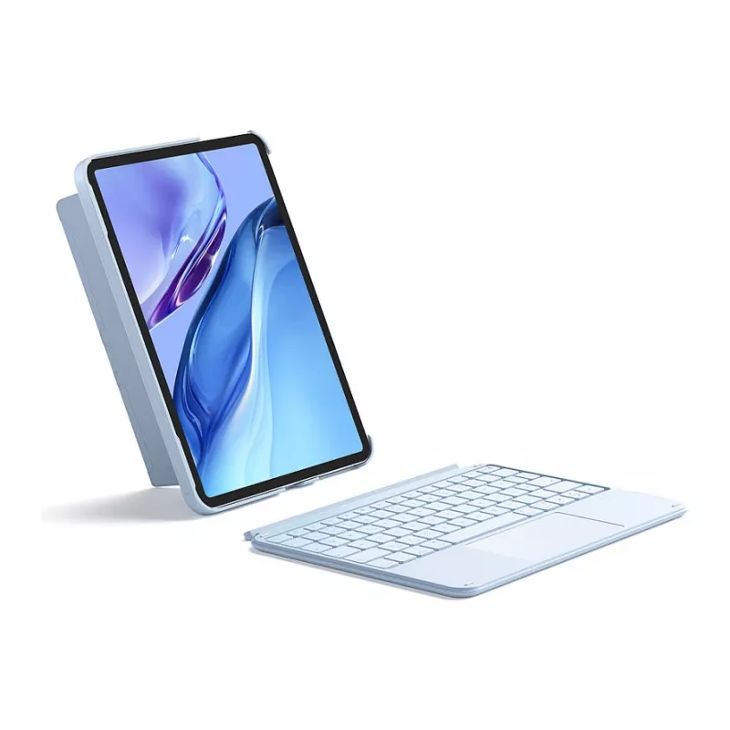 Inateck KB04122 QWERTZ tastatūra ar Bluetooth un skārienpaliktni, iebūvētu 500 mAh bateriju, zila