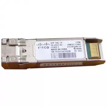 Cisco 10GBASE-SR S-Class SFP modulis 10 Gigabit Ethernet izvietošanai, karstā nomaiņa, 5 gadu standarta garantija (SFP-10G-SR-S=)