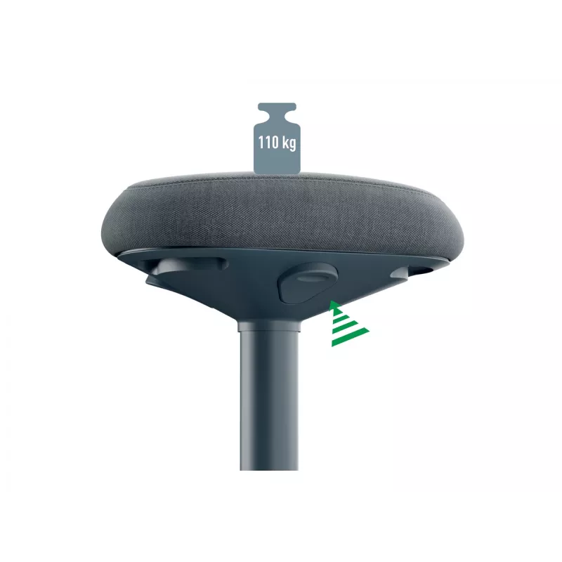 Biroja krēsls Leitz 65440089 polsterēts sēdeklis pelēks plastmasas rāmis