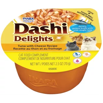 INABA Dashi Delights tuncis ar siera recepti mitrā kaķu barība 70 g