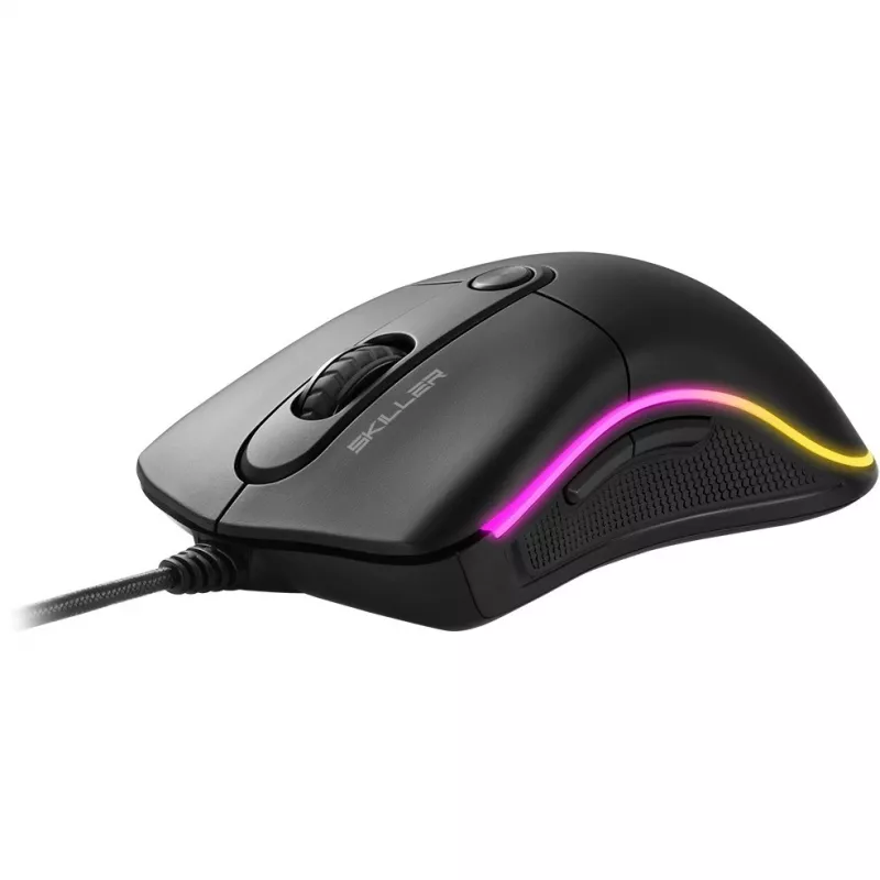 Sharkoon Skiller SGM2 spēļu pele, vada, ergonomiska, optiska, 6 pogas, melna