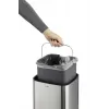 Durable TOUCH 12L taisnstūra nerūsējošā tērauda miskaste sudraba/melnā krāsā