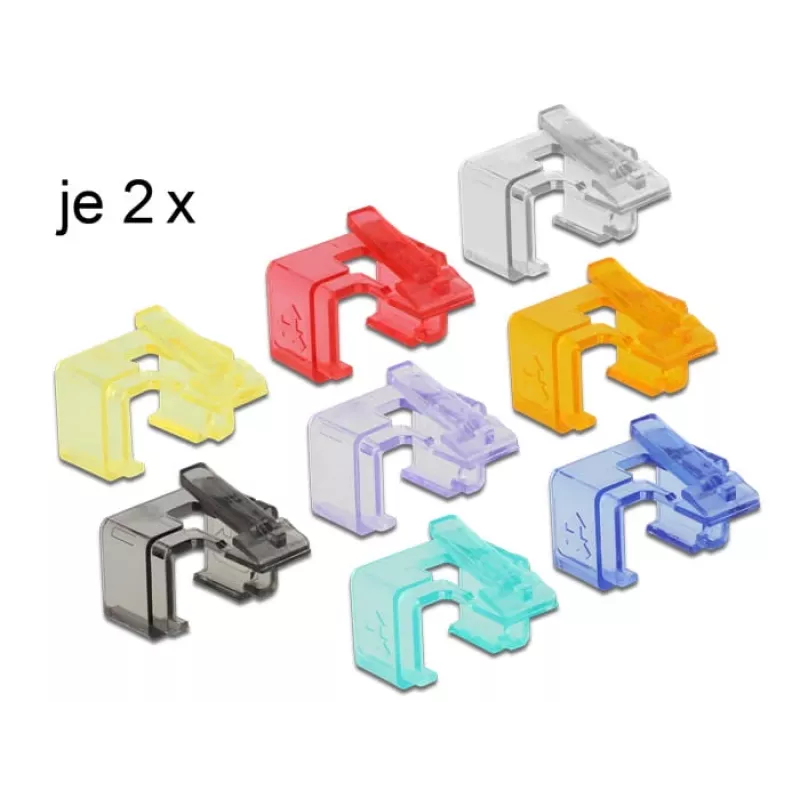 Kabeļu fiksators DeLOCK 86420 RJ45 Daudzkrāsains 16 gab.
