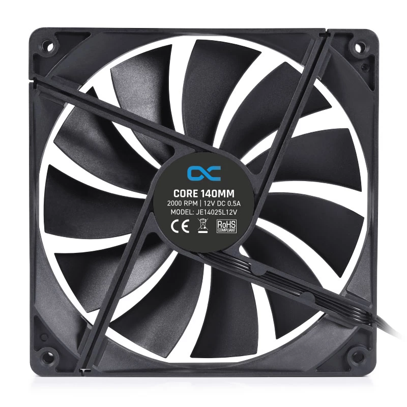 Ventilators Alphacool 24853 14 cm melns 2000 RPM hidrauliskais