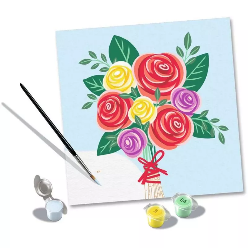 Ravensburger gleznošanas komplekts CreArt – Bouquet of Roses, krāsošanas pēc numuriem komplekts (modelis 25520)