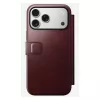 Mobilā tālruņa vāciņš Nomad Modern Leather Folio iPhone 17 Pro Max — āda, TPU, PC, alumīnijs, bordo, 16 cm (6,3 collas)