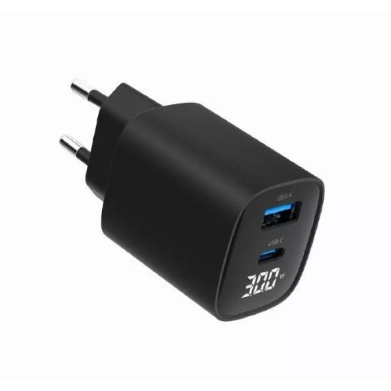 Mobilās ierīces lādētājs Gembird TA-UC-PDQC30LCD-BK-01 Ātrā uzlāde Melns