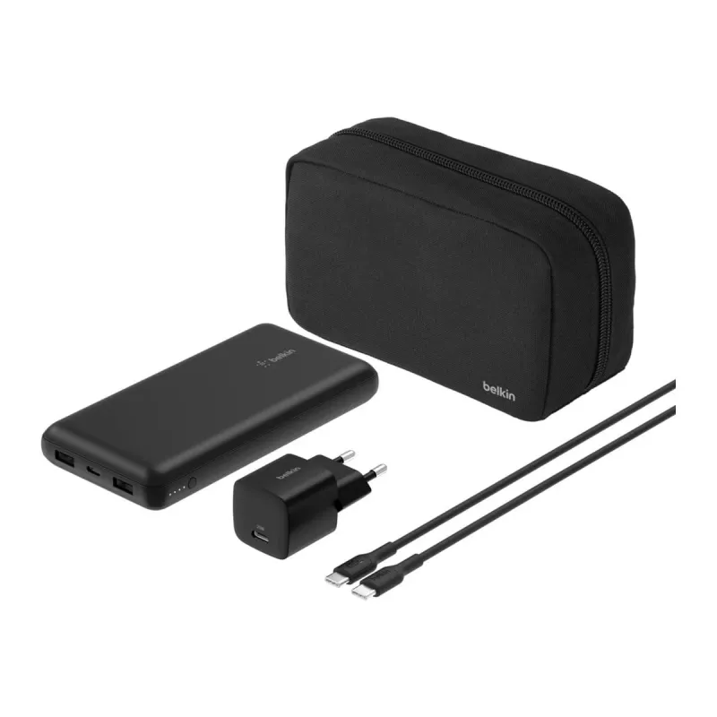 Belkin BoostCharge - Powerbank + AC barošanas bloks - 20000 mAh - PD - 3 izejas porti (24 pin USB-C, 2 x USB)