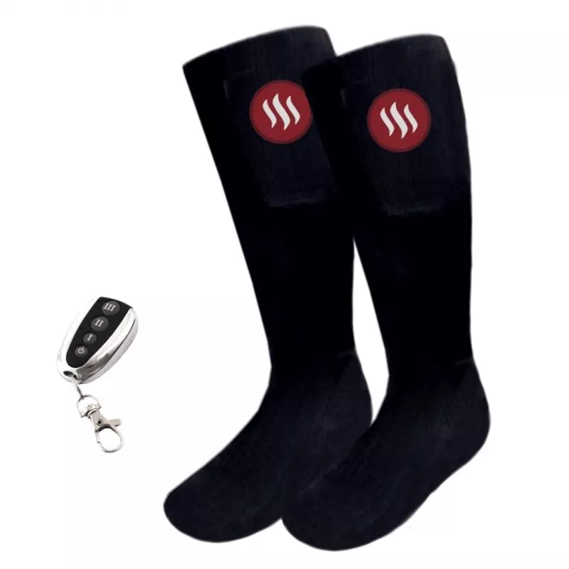 Sporta zeķes Glovii GQ2L unisex L ar integrētu apsildes elementu, kokvilnas/elastāna maisījums, melnas/sarkanas