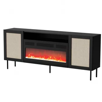 JUTA EF kumode + electric kamīns 202x39.5x85 melns + linol calabria