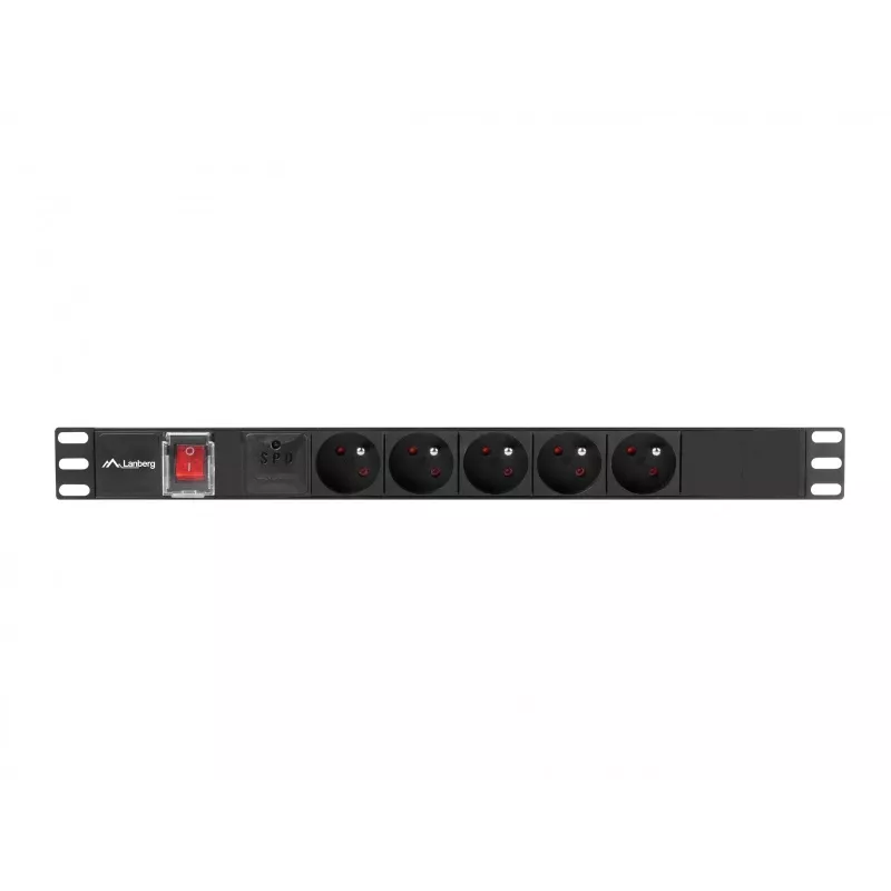 Lanberg PDU-05E-0200-IEC-BK strāvas sadales bloks (PDU) 5 maiņstrāvas rozetes 1U Melns