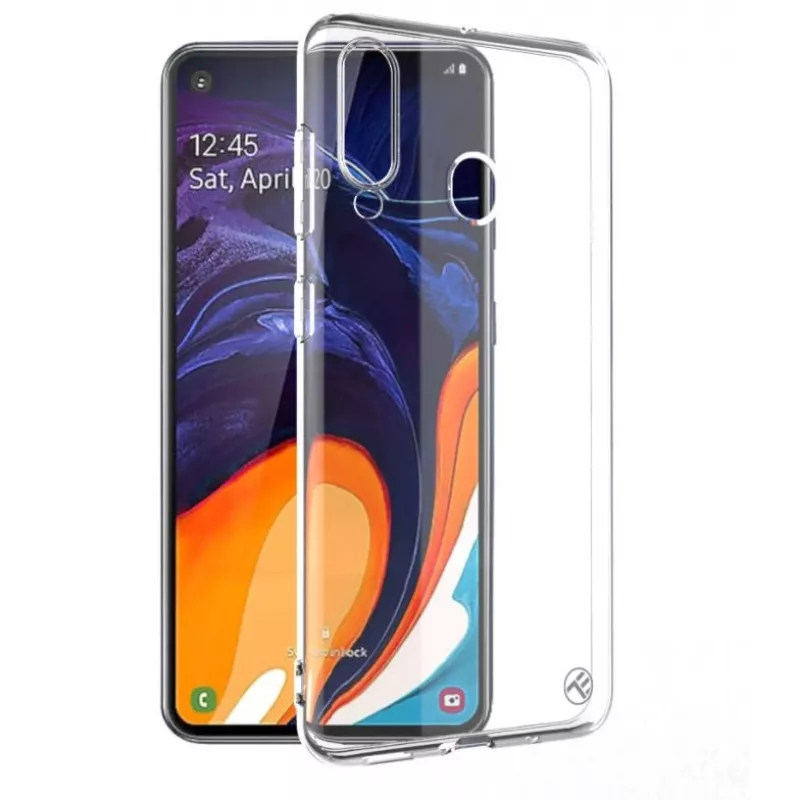 Tellur aizsargājošs silikona vāciņš Samsung Galaxy A60, caurspīdīgs