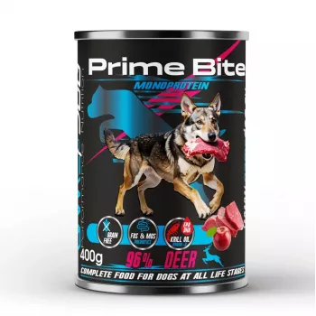 PRIME BITE Monoprotein Briedis ar ābolu - mitrā suņu barība - 400g