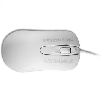 Vadu optiskā pele abām rokām ManMachine Man & Machine C pele — USB Type-A, lāzera 1000 DPI, 3 pogas, ritināšanas ritenis (higiēniski balta)