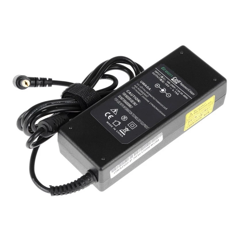 Laptop Power Adapter zaļa Cell AD02P 90W 19V 4.74A AC-to-DC Indoor Melns