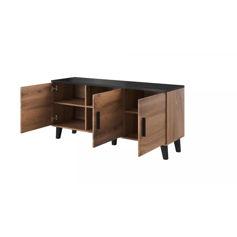 Cama sideboard LOTTA 150 3D wotan oak + mat Melns