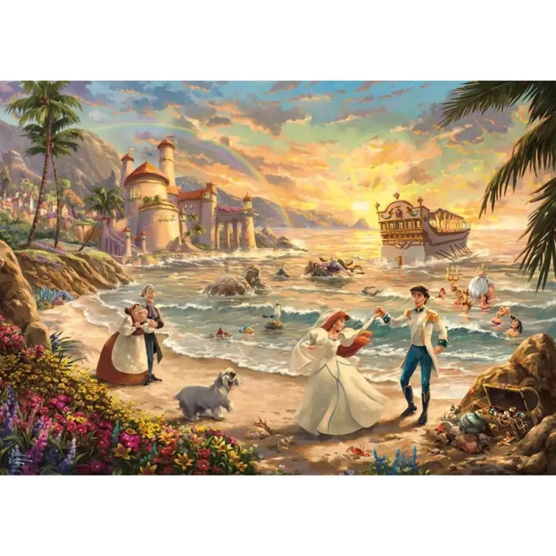 Thomas Kinkade Studios: Disney Dreams Collection - The Little Mermaid Celebration of Love, Puzle 1000 gabaliņu