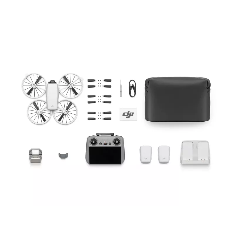 Quadcopter DJI Flip Fly More Combo RC 2 — 4 rotori, 48 MP kamera, 3840×2160, max ātrums 16 m/s, diapazons 14000 m