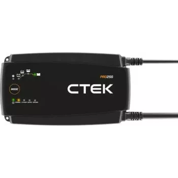 Baterijas lādētājs CTEK Pro 25S 300W 12V 25A — profesionāls 12V lādētājs, 300 W jauda, 25 A maks.