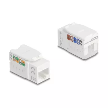 Keystone modulis DELOCK 90720, plakans RJ-45, balts, 16.8×32.6×19.6 mm