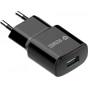 Tīkla USB-A lādētājs YENKEE YAC 2013BK — 12W, 2.4A izeja