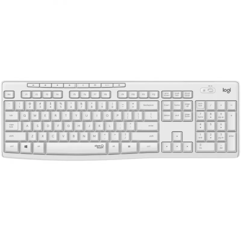 Logitech MK295 klusā tastatūras un peles komplekts, balts, bezvadu, izmantojot USB uztvērēju, Šveice, 920-009872