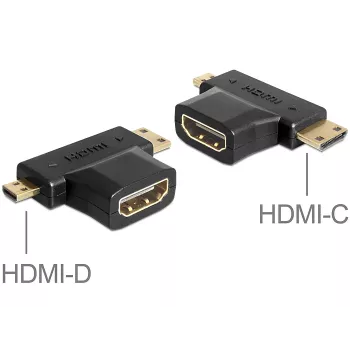 Kabeļa dzimuma mainītājs HDMI-C HDMI-D HDMI-A DeLOCK 65446