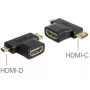 Kabeļa dzimuma mainītājs HDMI-C HDMI-D HDMI-A DeLOCK 65446
