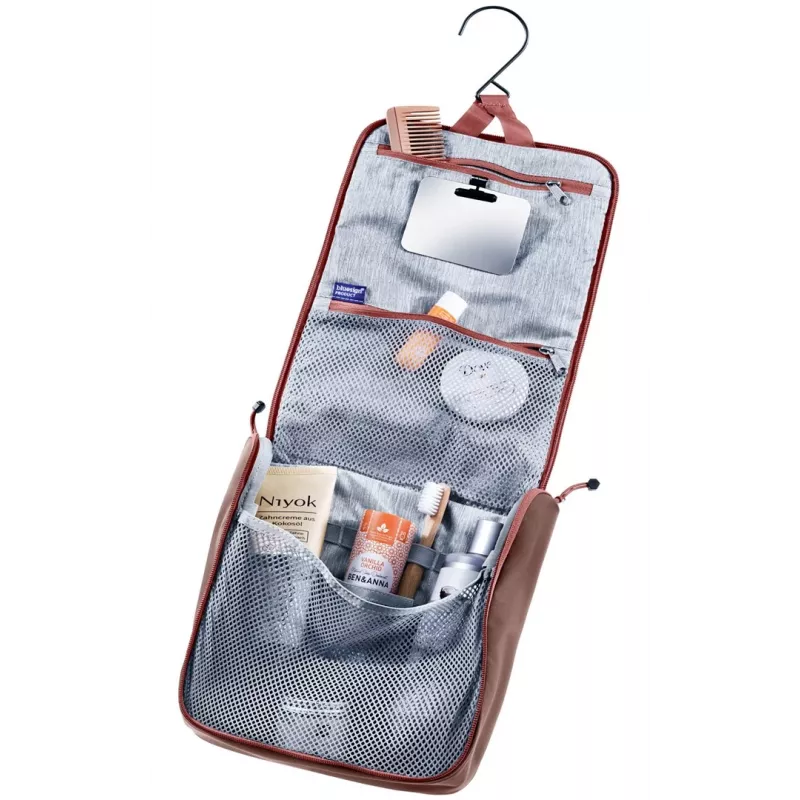 Tualetes piederumu soma DEUTER Wash Center II — ceļojumu mazgāšanās komplekts, krāsa caspia/raisin