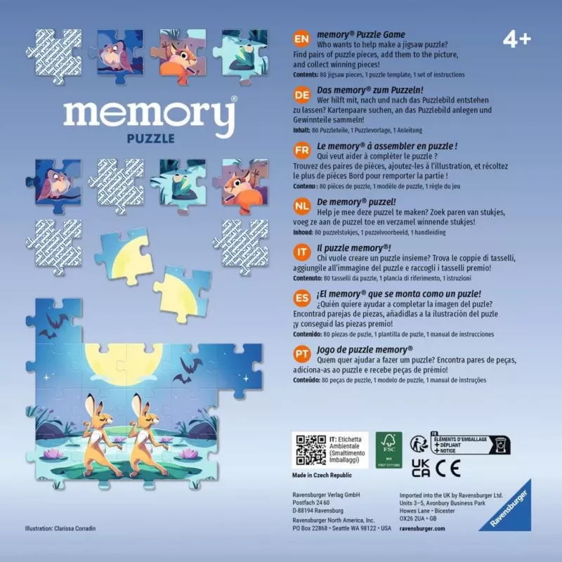 memory Puzzle Dzīvnieki pie dīķa, galda spēle