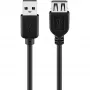 Wentronic Goobay USB 2.0 Hi-Speed pagarinātāja kabelis, melns, 5 m - USB 2.0 spraudnis (A tipa) > USB 2.0 ligzda (A tipa) (68905)