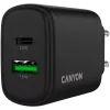 CANYON lādētājs OnCharge 250 25W 1xPD 1xQC EU Melns