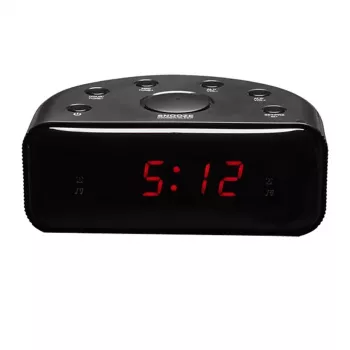 Clock Denver CR-430 analogā un digitālā FM radio LED displejs melns
